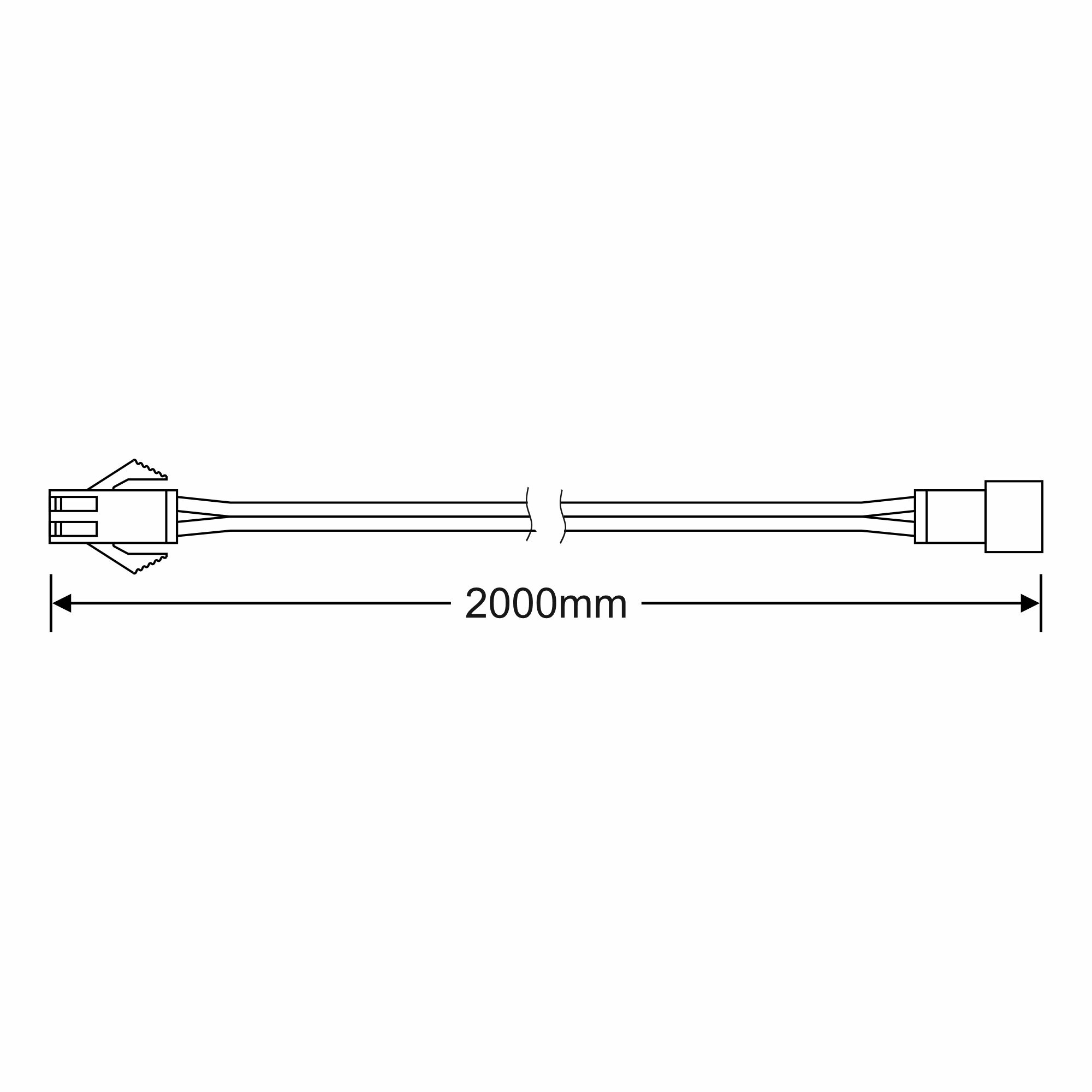 DA240070  Parrot 24V Power Cable 200cm 2P With Male and Female Connector
